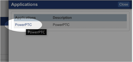 PowerPTC link on screen