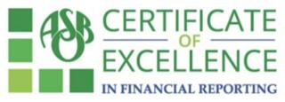 Certificate of Financial Excellence graphic