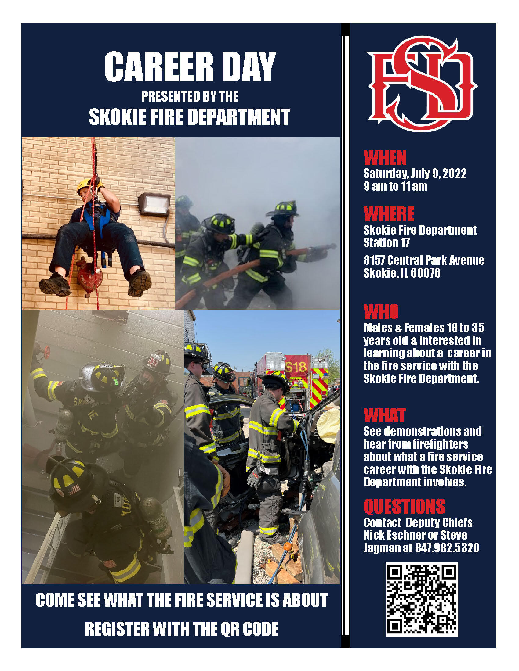 Skokie Fire Department Career Day flyer