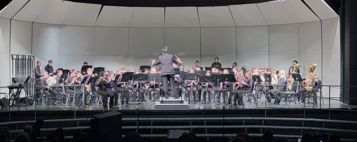 Photo of the Symphonic Band performing on stage