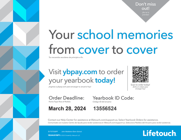 Image of Lifetouch Yearbook order form