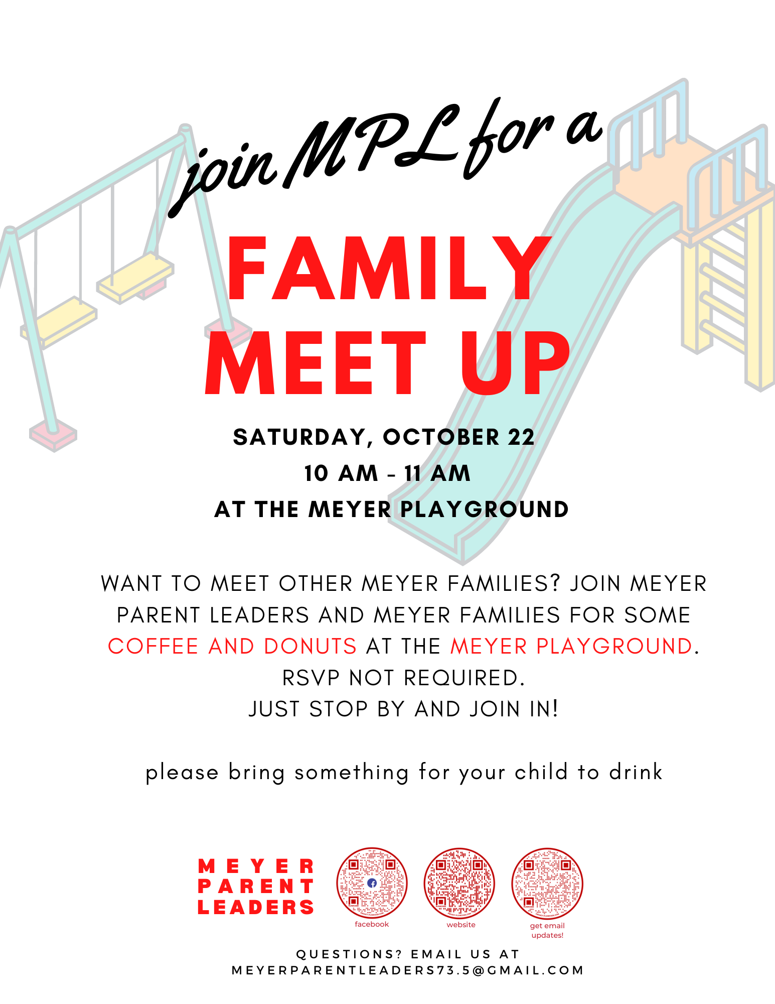 Meyer Parent Leaders - Family Meetup flyer